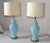 Chinoiserie Pair, Ming Style Ginger Jar Glazed Blue Porcelain & Brass Table Lamps 1950s For Sale - Image 3 of 12