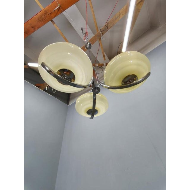 Art Deco Chandelier with Champagne Glass Shades, Former Czechoslovakia, 1930s For Sale - Image 6 of 13
