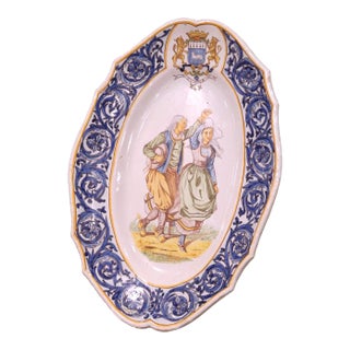 Early 20th Century French Henriot Quimper Faïence Wall Platter For Sale