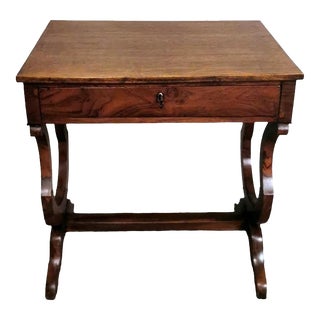Late 19th Century Biedermeier Style French Wooden Writing Desk with Drawer For Sale