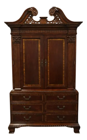 Universal Furniture Banded Mahogany Biedermeier Traditional Victorian Style 54" Tv Media Armoire 609165
