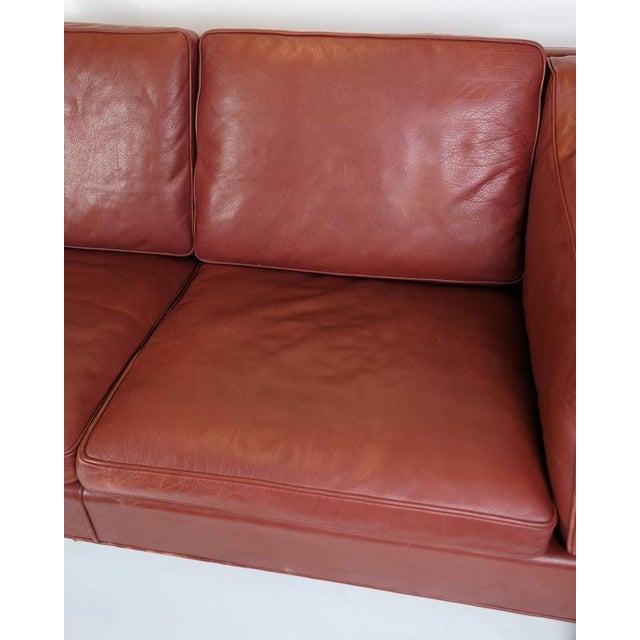 1960s Set of 2 Person Sofa Model 2212 in Red Leather by Børge Mogensen, 1960s For Sale - Image 5 of 11