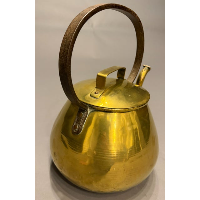 Late 18th Century 18th Century French Brass Teapot With Wrought Iron Handle, Circa 1790 For Sale - Image 5 of 10