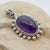 Modern Vintage Amethyst With Sterling Silver Starburst Pendant For Sale - Image 3 of 8