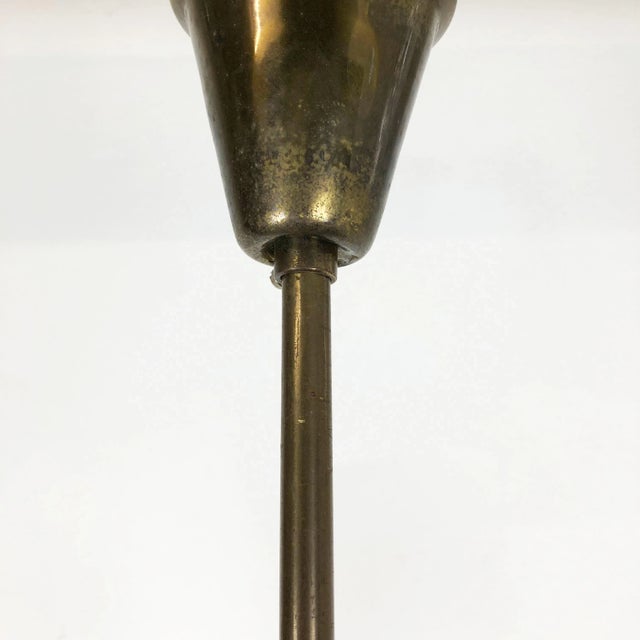 Large Italian Brass Hanging Chandelier Light Sconces in the Style of Stilnovo, 1950s For Sale - Image 17 of 18
