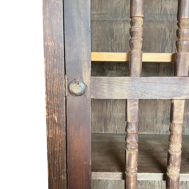 Primitive Spanish Colonial Bread Cupboard With Spindle Door, Santa Fe 1800s For Sale - Image 12 of 18