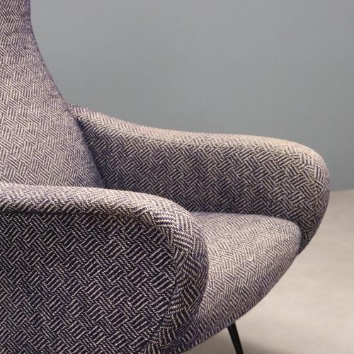 Vintage Armchairs in Fabric, Metal and Brass, 1950s-1960s, Set of 2 For Sale - Image 6 of 10