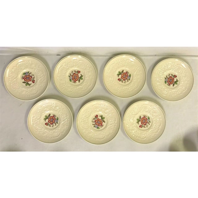 Vintage Wedgewood Patrician "Tapestry" Collection Cup and Saucer - Set of 7 For Sale - Image 12 of 13