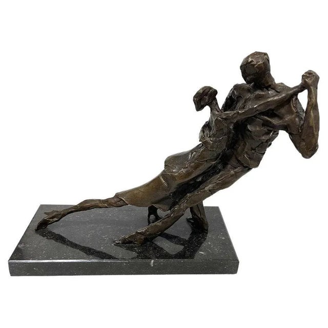 Gold Bronze Sculpture Dancing Couple by Janine Van Dijk, 2002 For Sale - Image 8 of 8