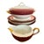 Ceramic Mid-Century Porcelain Dinner Service with Ruby Red and Gilt Frieze from Limoges, 1950, Set of 26 For Sale - Image 7 of 11