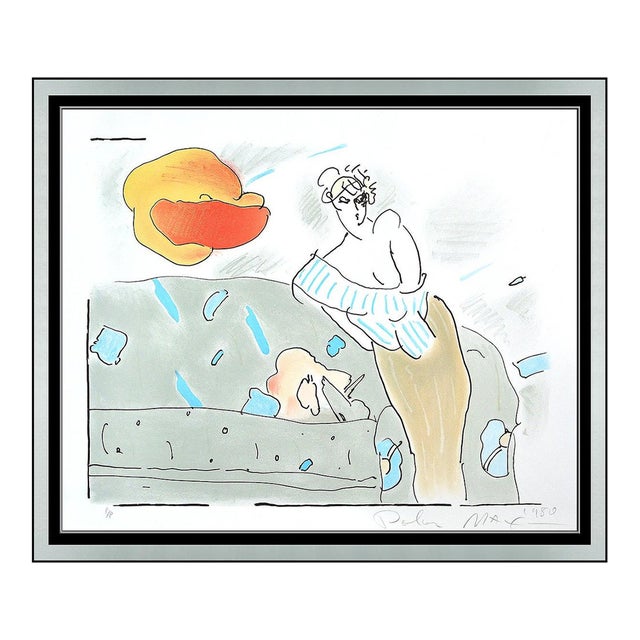 1980 Semi-Nude With Flower Zoopla Pop Art Red Lithograph Peter Max For Sale