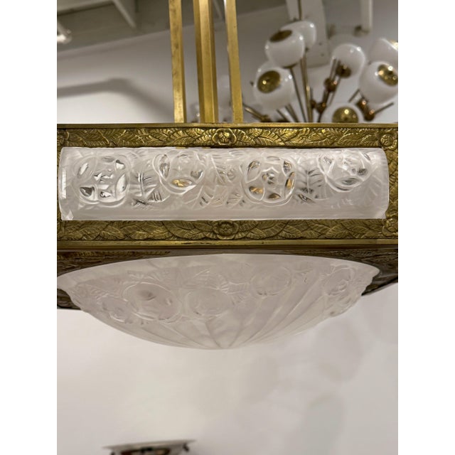 David Gueron Degue French Art Deco Chandelier Signed by Degué For Sale - Image 4 of 9