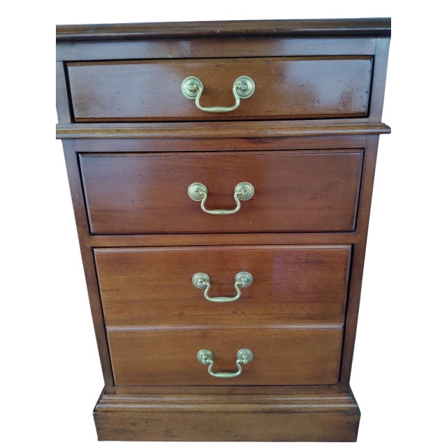 Vintage Solid Cherry Double Pedestal Executive Desk by Stickley For Sale - Image 9 of 14