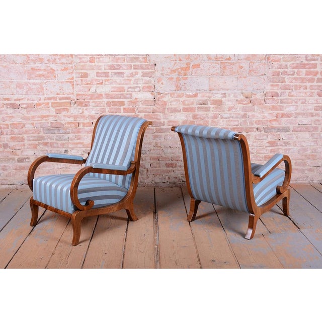 Biedermeier Armchairs in Oak, Spruce and Walnut, Austria, 1830s, Set of 2 For Sale - Image 5 of 15