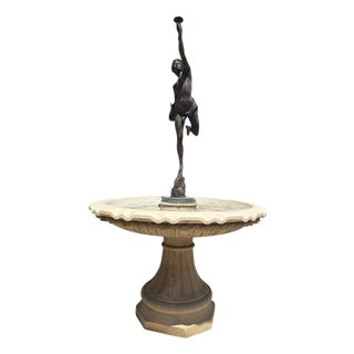 Greek Classical Marble and Bronze Fountain, Naples, 1950s For Sale