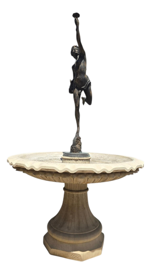 Greek Classical Marble and Bronze Fountain, Naples, 1950s