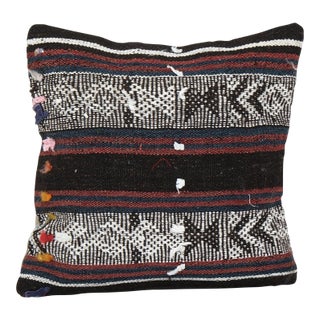 Ethnic Goat Hair Lumbar Kilim Pillow Cover From Anatolian For Sale