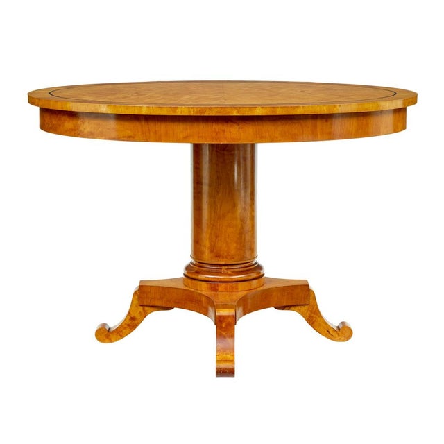 Antique Swedish Birch Oval Center Table, 1895 For Sale - Image 4 of 9