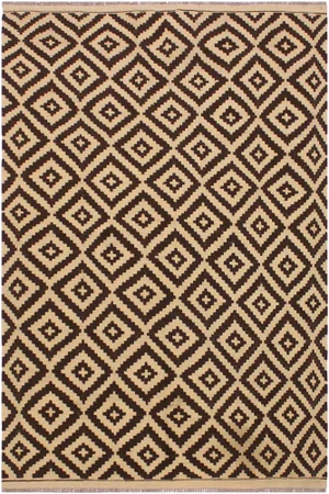 Modern Bauhaus Kilim Hand-Woven Wool Rug -4'2" X 6'7"