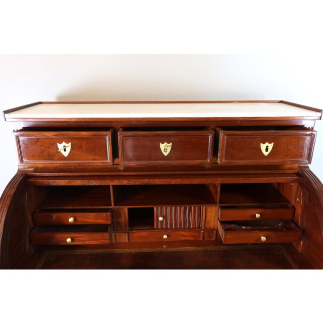 19th Century Louis XVICylinder Desk in Mahogany For Sale - Image 9 of 12