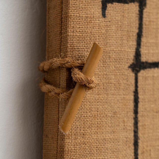 Black Joan Miró, Composition, Lithograph on Burlap, 1970s For Sale - Image 8 of 17