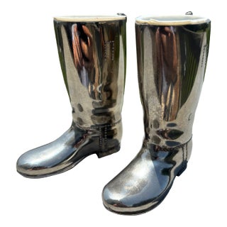 Pair of Mid 20th Century English Riding Boot / Shot Glass Jiggers - Large For Sale