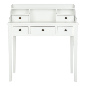 Five Drawer Writing Desk in White