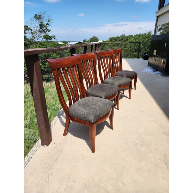 Wood Four Contemporary Game Table Chairs For Sale - Image 7 of 9