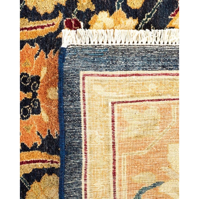 2000 - 2009 Mogul, One-of-a-Kind Hand-Knotted Area Rug in Blue, 9' 1" x 11' 7" For Sale - Image 5 of 8