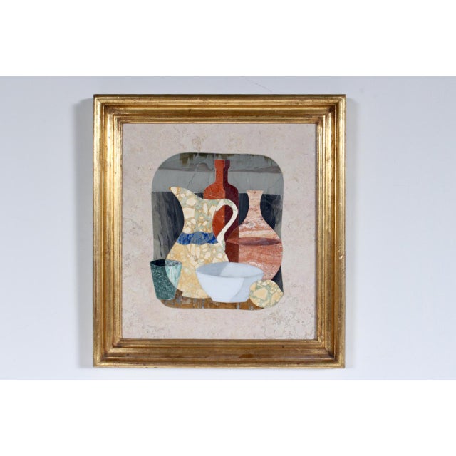 G. Ugolini Pietra Dura Framed Natural Stone Still Life Wall Art, 1950's For Sale - Image 16 of 16