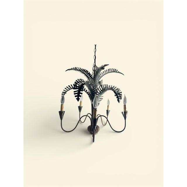 Hollywood Regency Mid 20th Century Mid Century Modern Palm Tree Chandelier For Sale - Image 3 of 4