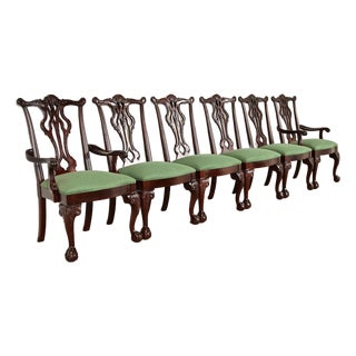 Thomasville Chippendale Carved Mahogany Dining Chairs, Set of Six For Sale