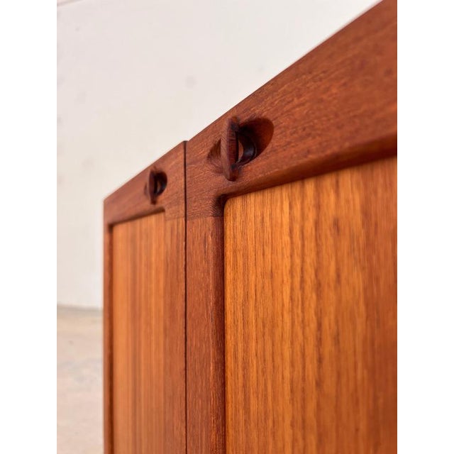 Brown Teak Chest of Drawers with Hinged Doors by H. W. Klein for Bramin For Sale - Image 8 of 11