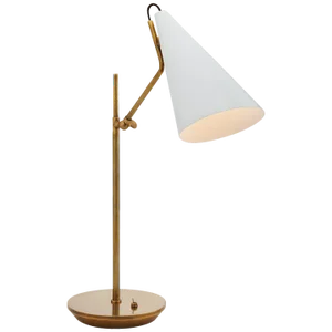 AERIN for Visual Comfort Signature Clemente Table Lamp in Hand-Rubbed Antique Brass with White