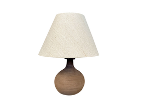 Mid-Century German Table Lamp with Vase-Shaped Grooved Ceramic Base, 1950s