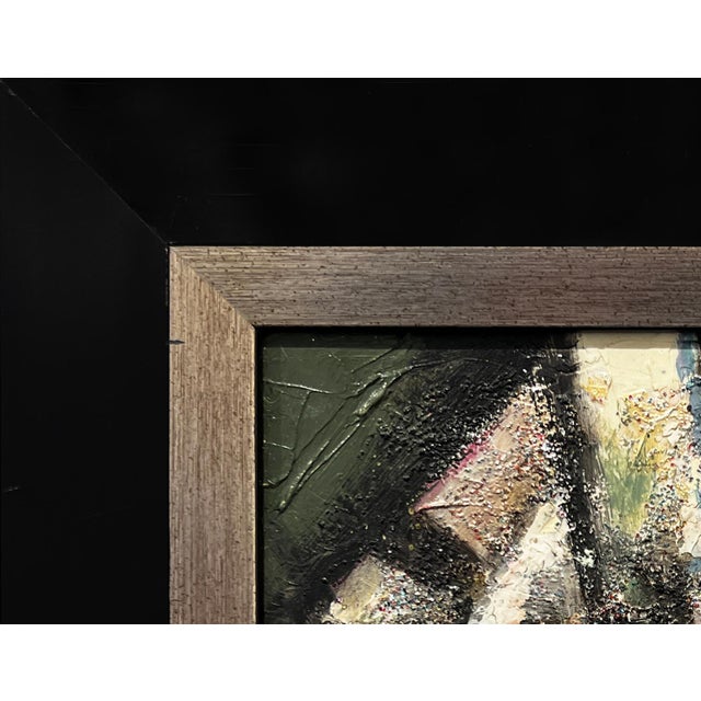 Modern David Adickes "Abstract With Glitter" Modern Abstract Earth-Toned Geometric Painting, 2009 For Sale - Image 3 of 8