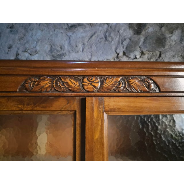 Vintage Art Deco French Beech Display Cabinet with Glass Door, 1930 For Sale - Image 13 of 16