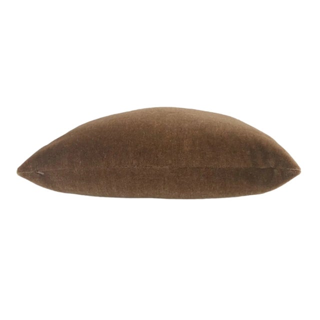 Contemporary Plush Hickory Down Filled Mohair Pillows - A Pair For Sale - Image 3 of 4