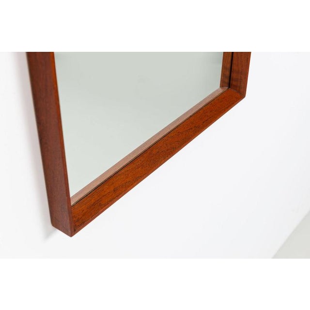 Wood Mid-Century Danish Rectangular Mirror in Teak, Denmark, 1960 For Sale - Image 7 of 11