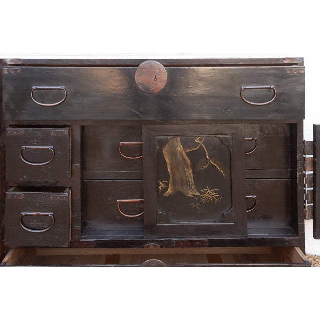 Grand Japanese Meiji Era Lacquered Tansu Sideboard For Sale - Image 10 of 13