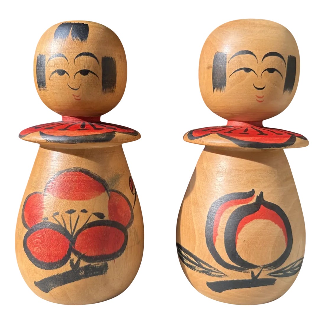 Kokeshi Dolls by Sugawara Satoshi, 1970s, Set of 2 | Chairish
