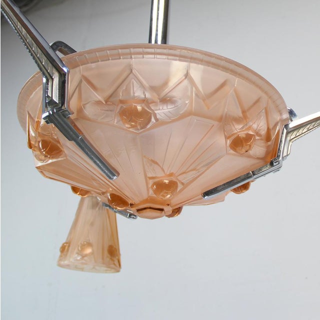 Beige Art Deco Chandelier by Jean Gauthier for EJG, 1930s For Sale - Image 8 of 13