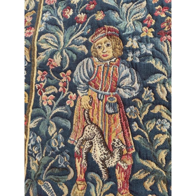 Vintage Aubusson Style Jaquar Tapestry with Medieval Museum Design, 1970s For Sale - Image 14 of 18