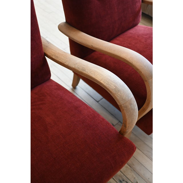 Upholstered Czech Art Deco Armchairs, a Pair For Sale In New York - Image 6 of 9
