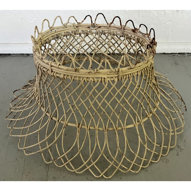 Antique French Victorian Oval Wire Garden Basket or Planter For Sale - Image 12 of 13