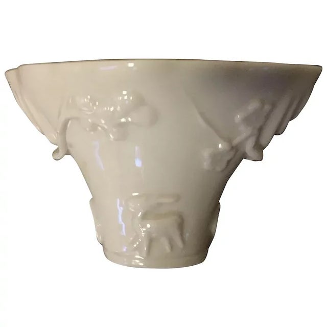 Antique 19th Century Chinese Monochrome Blanc de Chine Porcelain Libation Cup For Sale - Image 11 of 11