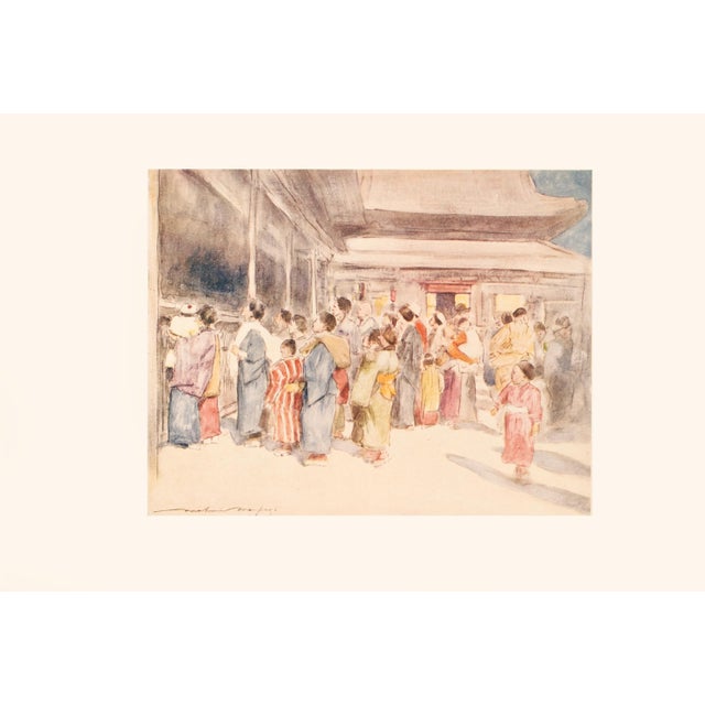 Japanese 1901 Mortimer Menpes, "Lookers-On" Original Period Antique Print of Japan From London For Sale - Image 3 of 7
