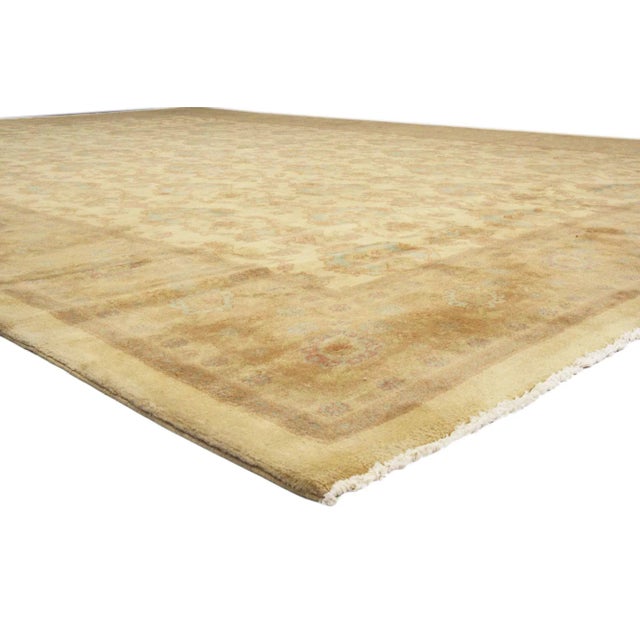 70727 Vintage Romanian Rug, 12'00 x 18'00. Emanating a timeless design and effortless beauty, this hand knotted wool...