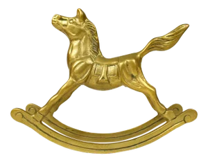 Vintage Solid Brass Rocking Horse Figurine