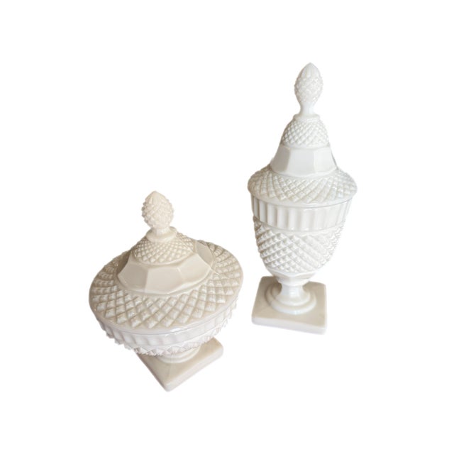 Westmoreland Vintage Milk Glass Lidded Candy Jars For Sale In Miami - Image 6 of 6